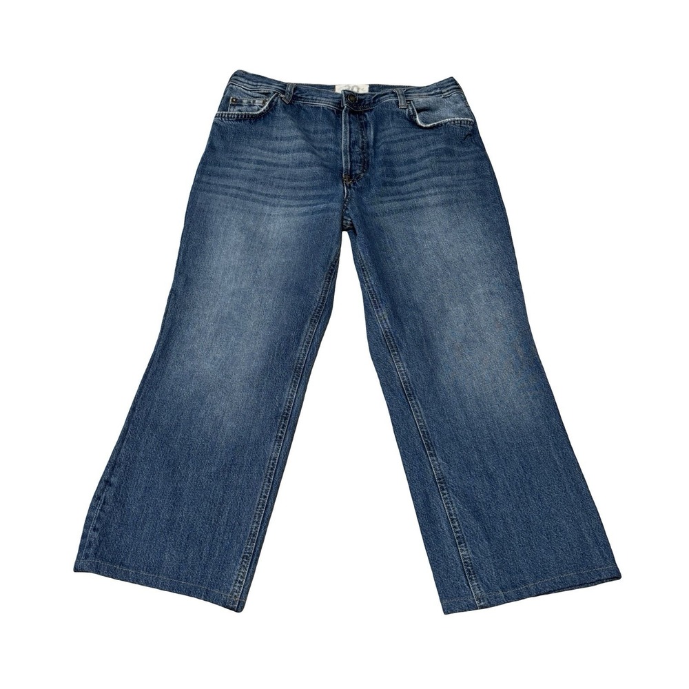 We the Free People Mid-Rise Crop Jeans Button Fly Women's Size 30 x 23 (Altered)